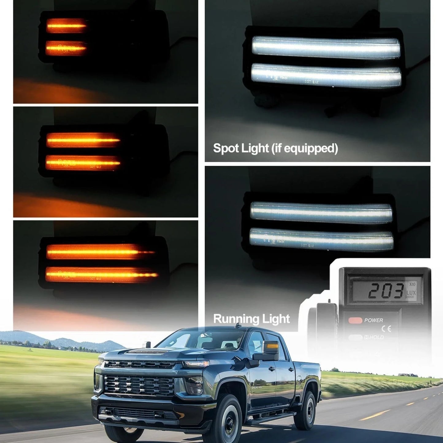 LED Sequential Mirror Turn Signal Light for Chevy/GMC 2500HD/3500HD (2020–2024)