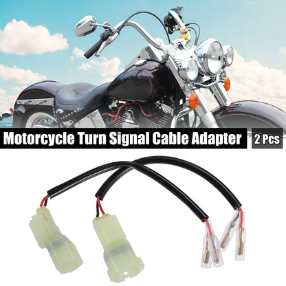 2X Motorcycle Turn Signal Cable Adapter Connectors for Honda