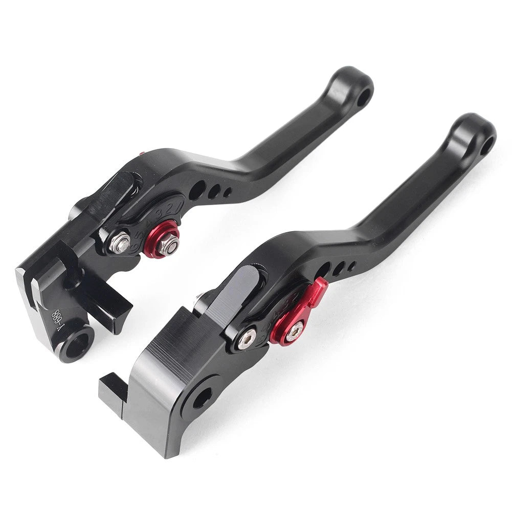 2X Short Brake Clutch Levers for Yamaha R6S (2006–2007) Black Red