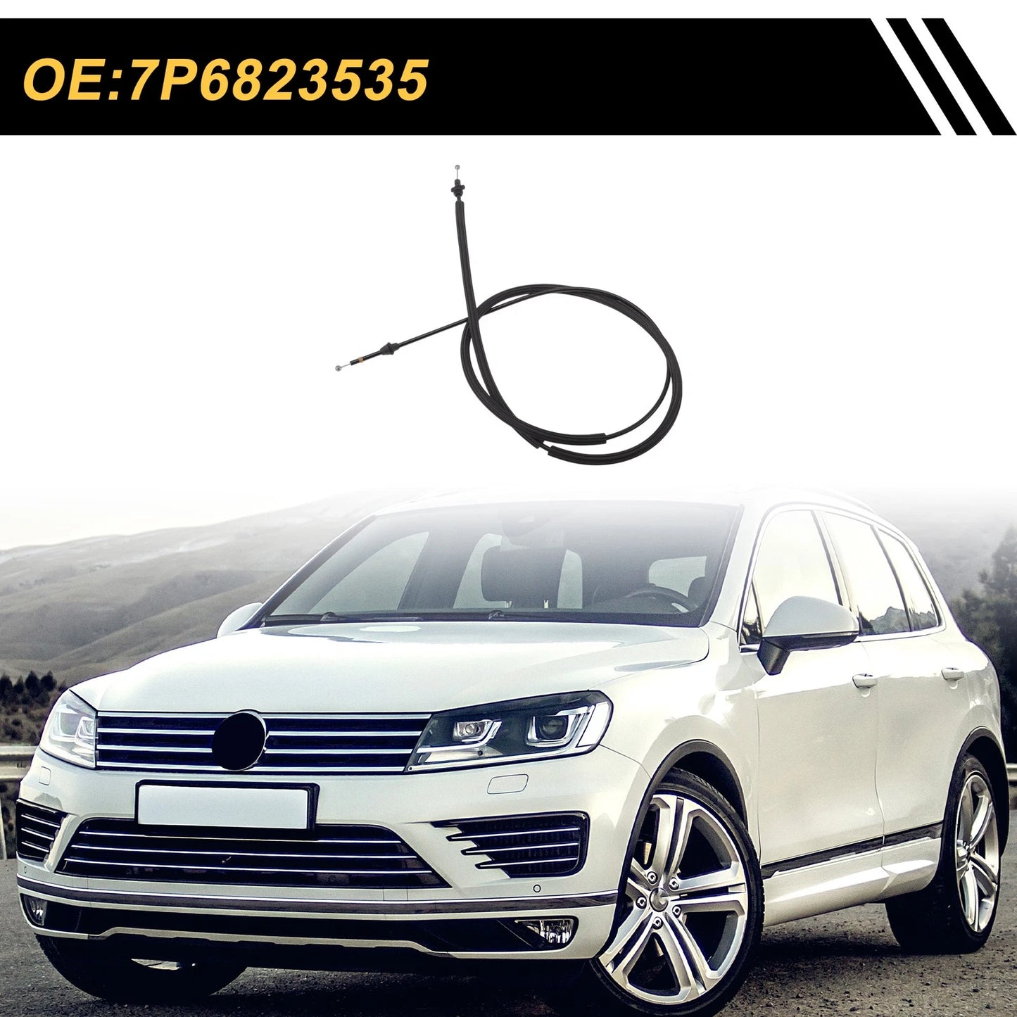 Hood Release Cable No. 7P6823535 for Volkswagen Touareg (2010–2018)