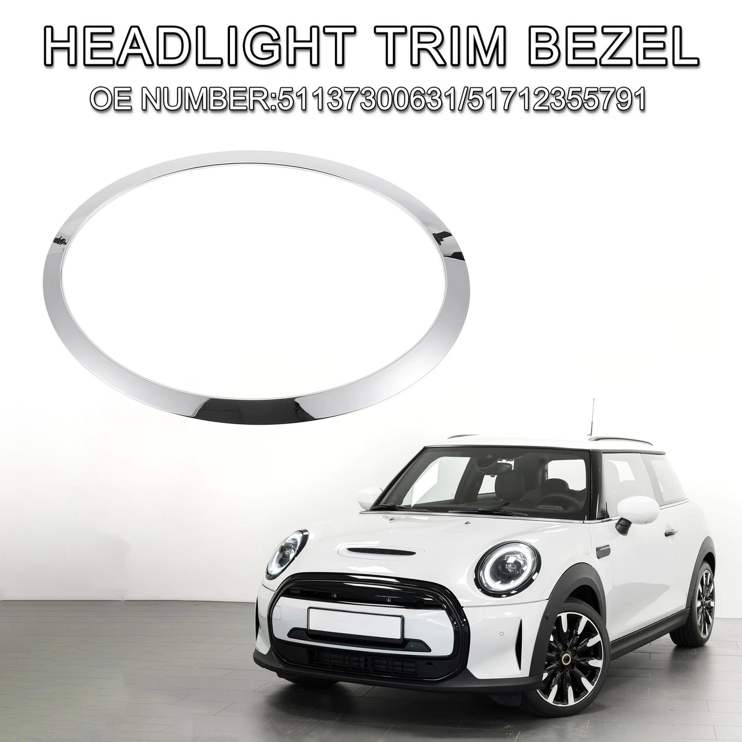 1pc Headlight Trim Bezel for Mini Cooper (2014–2024) No. 51137300631