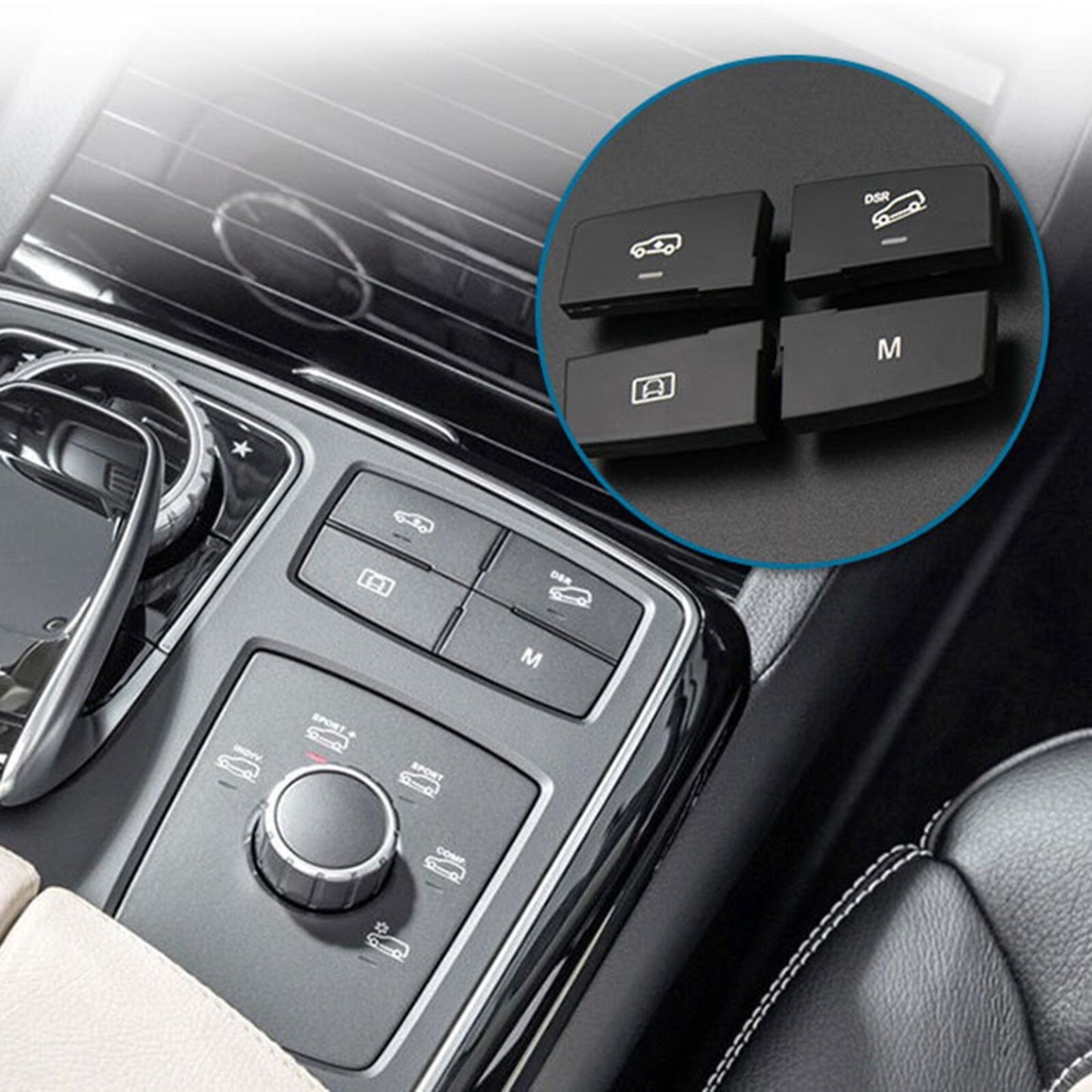 Set of 4 Center Switch Buttons for Mercedes Benz ML GL GLE GLS (2012–2020)