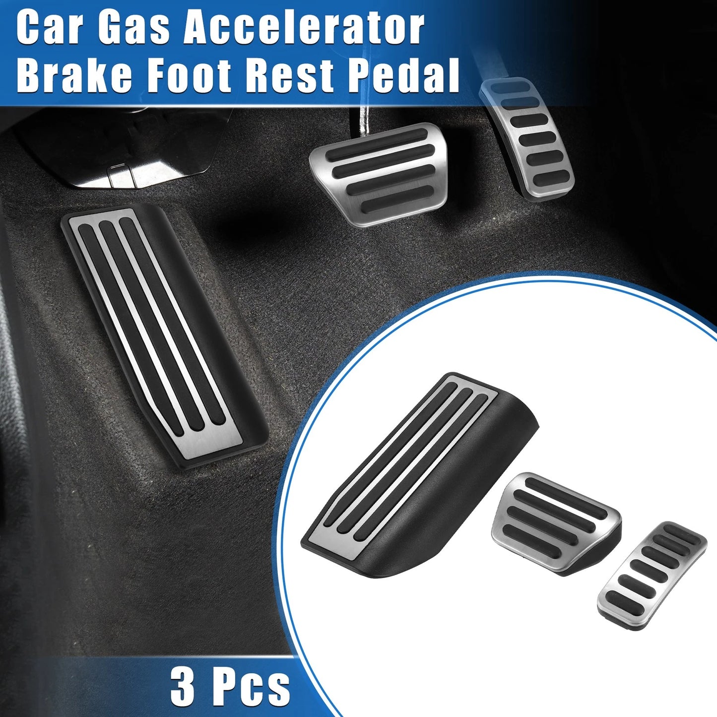 3 Pcs Gas Brake Foot Rest Pedal for Land Rover Range Rover (2013–2021)