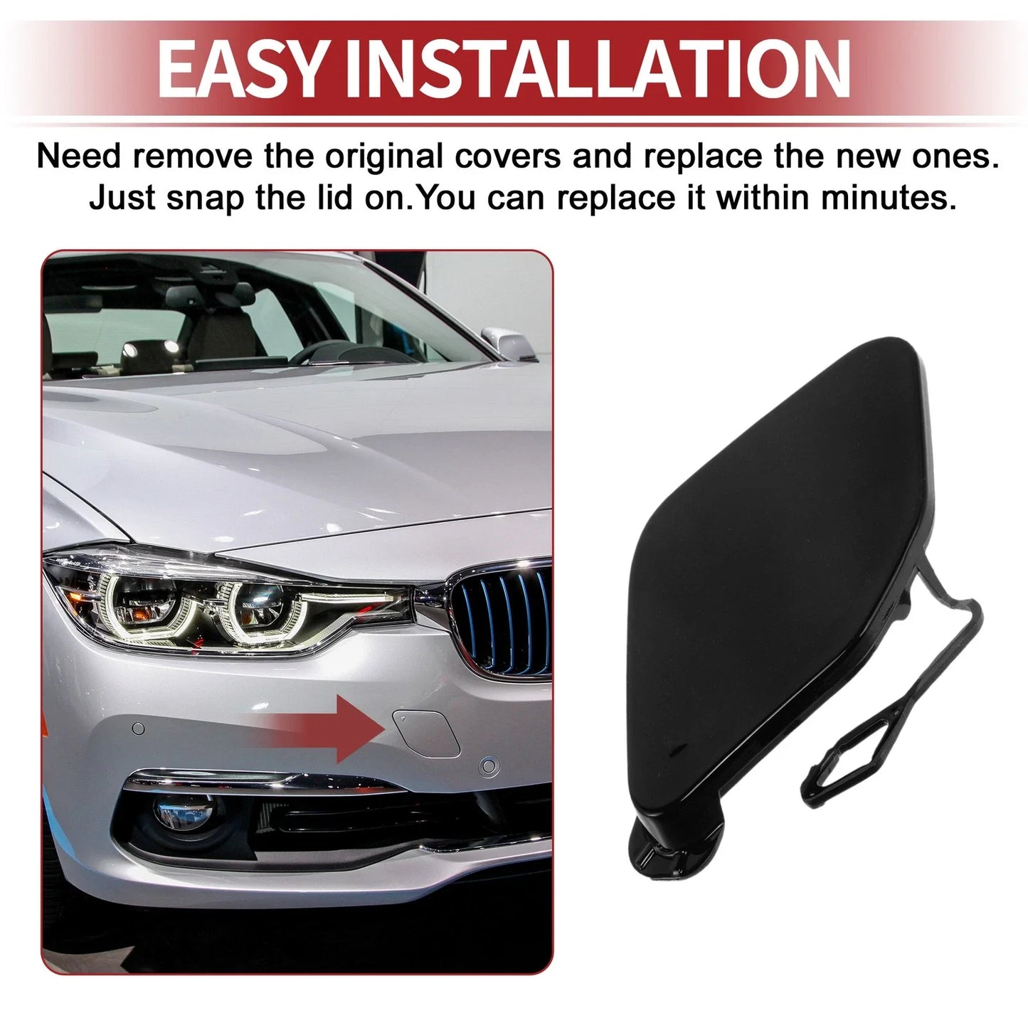 Tow Hook Cover Front for BMW 320i (2016-2018) 1 Pc