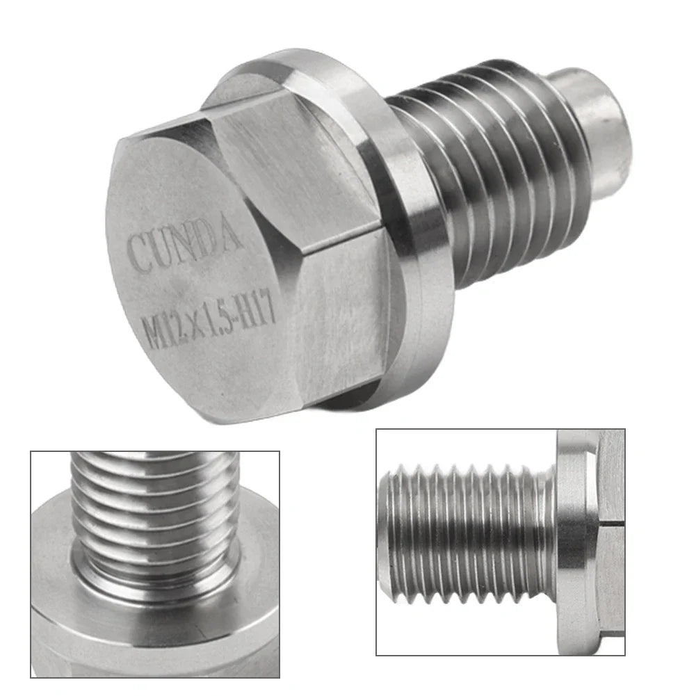 M12x1.5mm Magnetic Oil Pan Drain Plug Bolt & Washer for BMW Benz