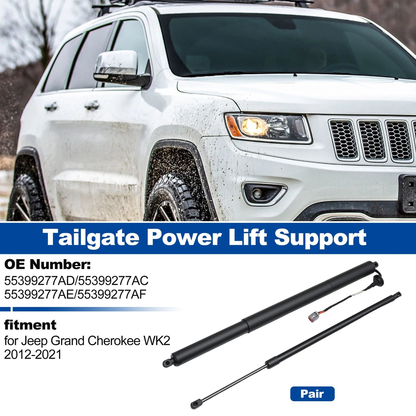 Set of 2 Rear Tailgate Power Lift Supports for Jeep Grand Cherokee (2011–2012)