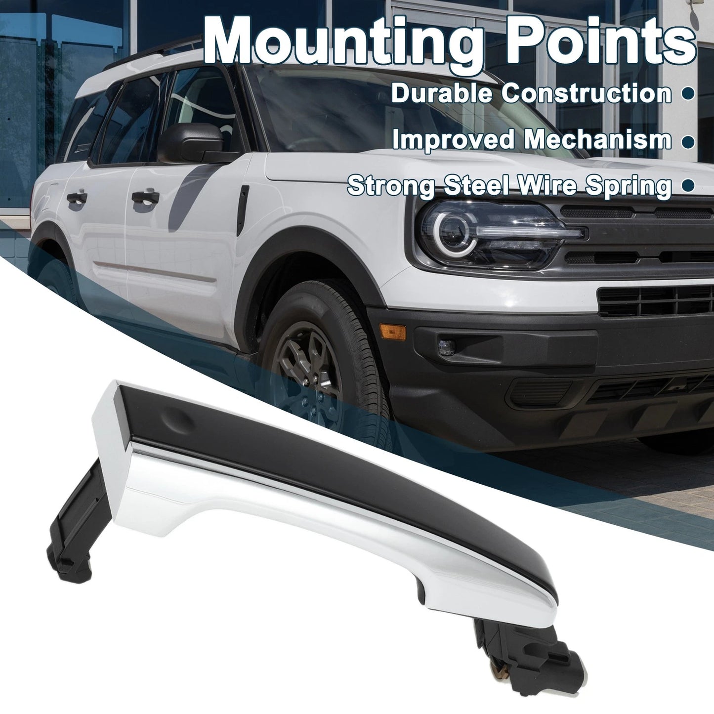 Exterior Door Handle for Range Rover Evoque (2012–2019) No.LR055921 Black Silver Tone