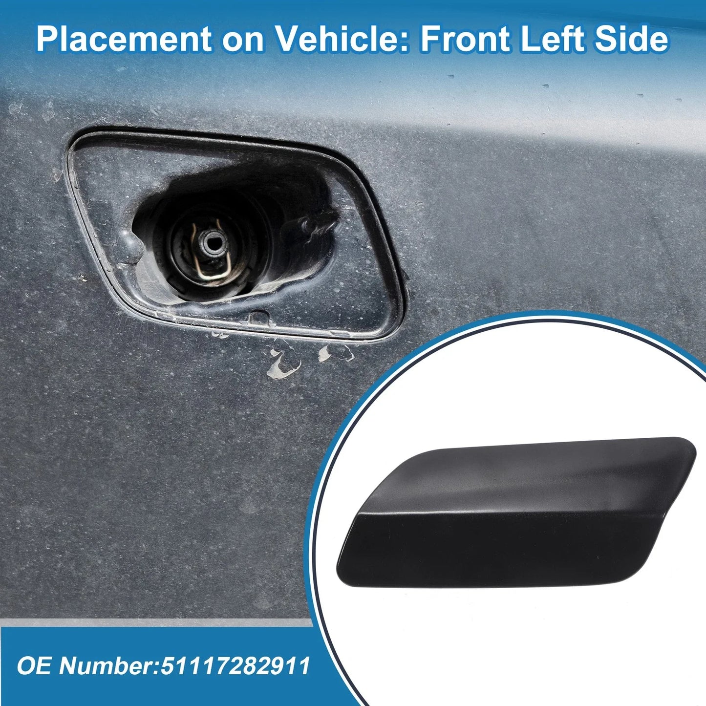Front Left Side Bumper Washer Nozzle Cover for BMW 640i (2012-2015)