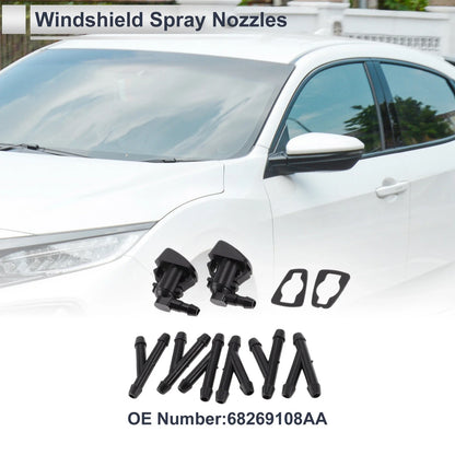 Washer Nozzle & 6 x Hose Connectors for Dodge (No.68269108AA) 2011-2023