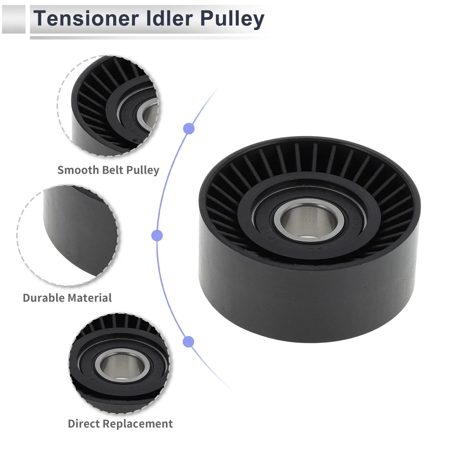 Drive Belt Idler Pulley for Porsche 911 (2009-2015) - Black 1 x Piece
