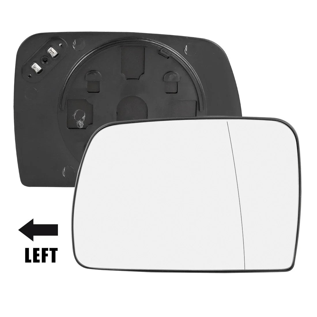 Left Side Rearview Mirror Glass Heated with Backing for BMW X5 (2000-2006)