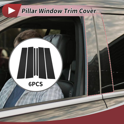 Set of 6 Door Pillar Window Trim for Ford Explorer (2011–2019) Black