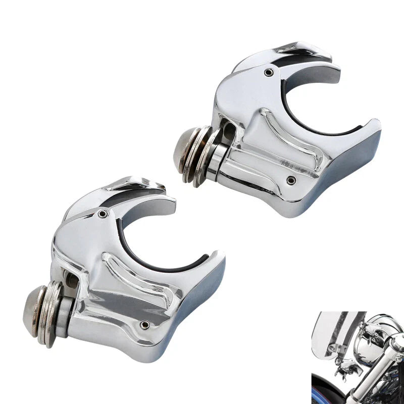 4PCS 39mm Front Fork Windscreen Clamps for Harley Sportster Dyna Super Glide