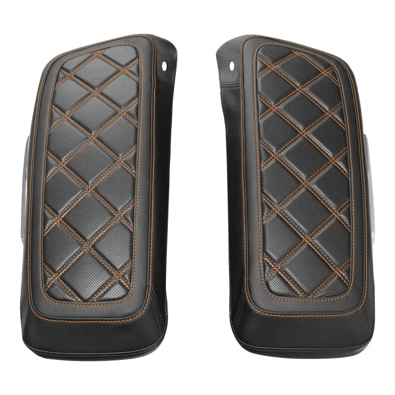 Black Saddlebag Lid Covers for Harley Touring Road King Street Glide (14-23)