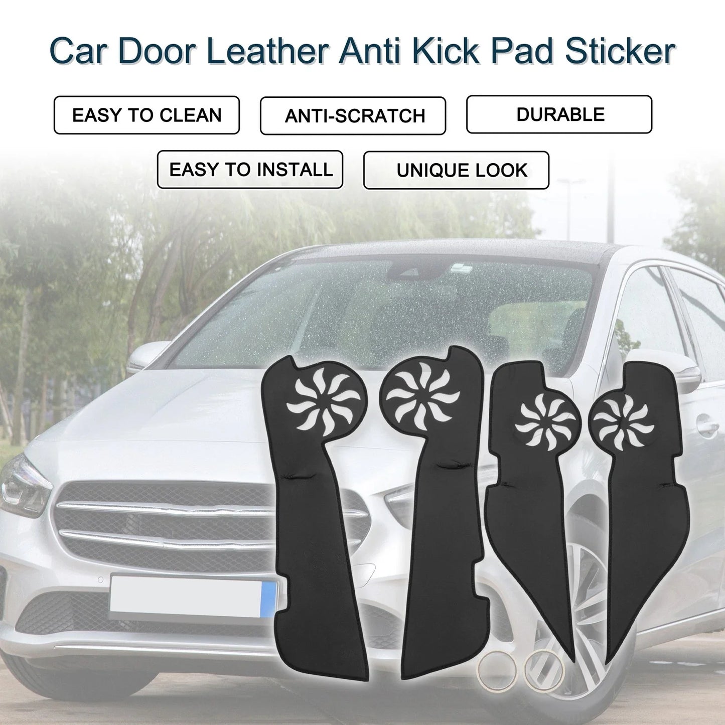 Car Door Leather Anti-Kick Pad Sticker for Mercedes-Benz B200 (2000-2008)