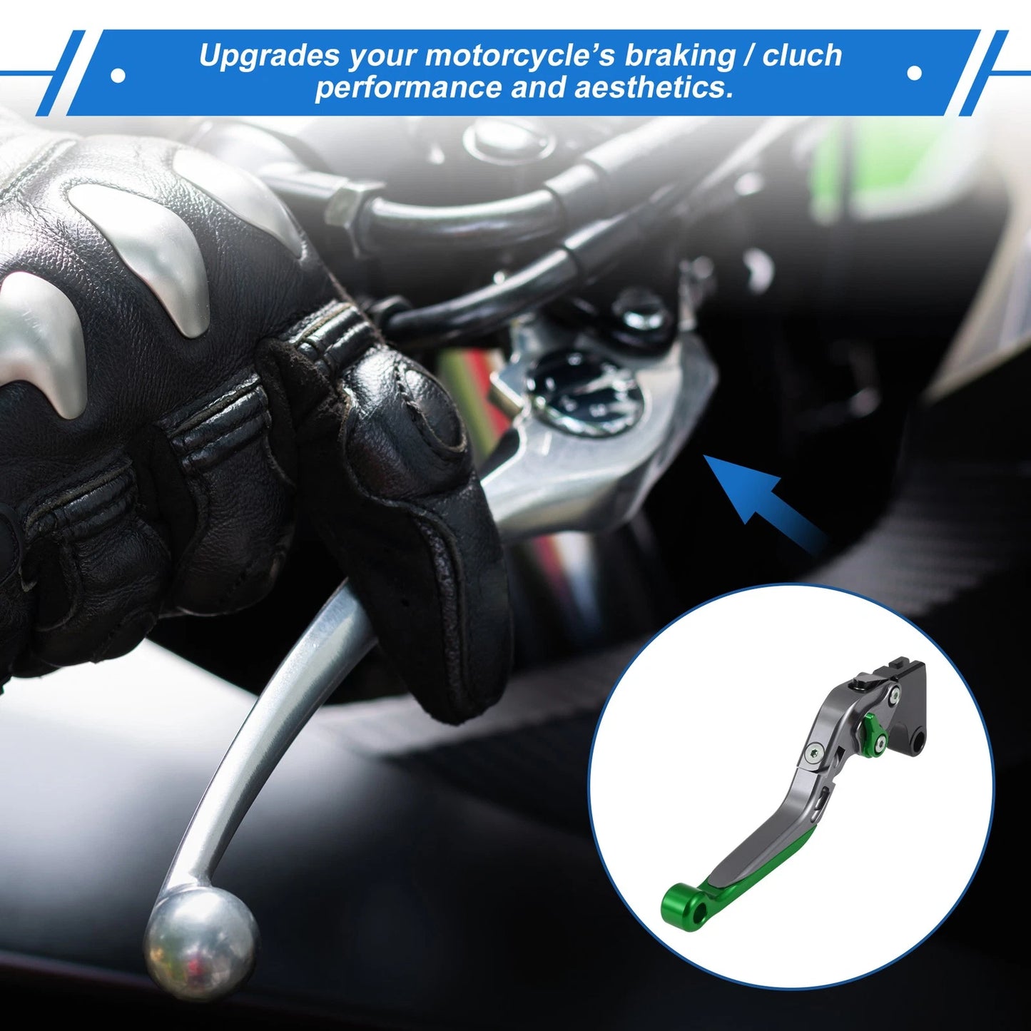 Adjustable Brake Clutch Levers for Yamaha YZF R1 (1999–2001) Titanium Green
