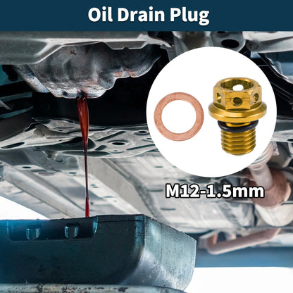 M12x1.5 Magnetic Oil Drain Plug for Universal Applications (2010–2023)