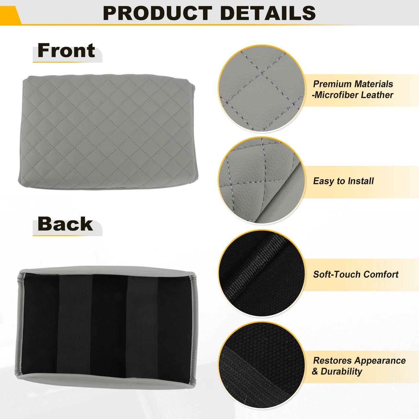 Leather Center Console Lid Armrest Cover Pad for Honda CR-V (2017–2022)