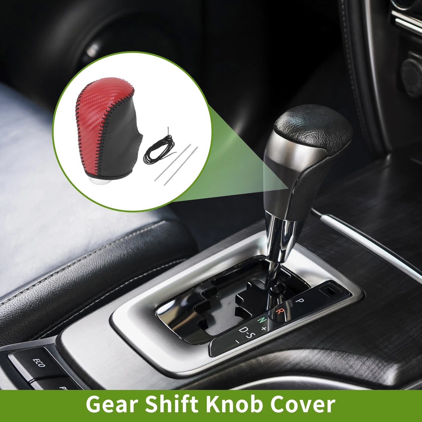 Gear Shift Knob Cover for Nissan X-Trail Rogue (2014–2020) Red Carbon Fiber