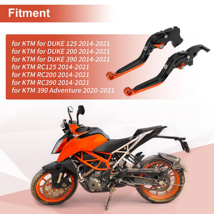 Brake Clutch Levers for KTM RC125 RC200 RC390 DUKE125 (Orange)