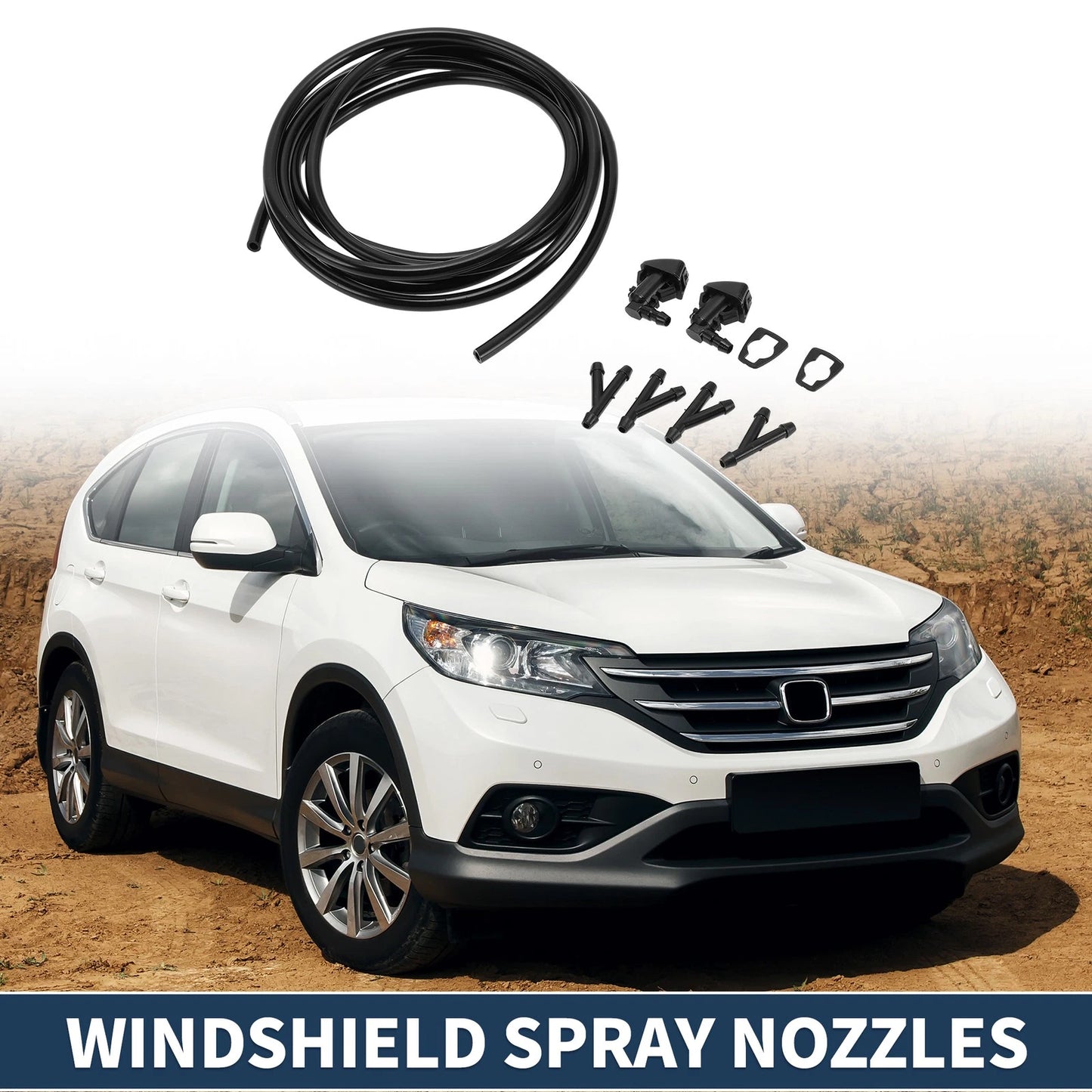 Set of 2 Front Windshield Washer Nozzles No.BT4Z17603A for Ford Edge (2015–2023)