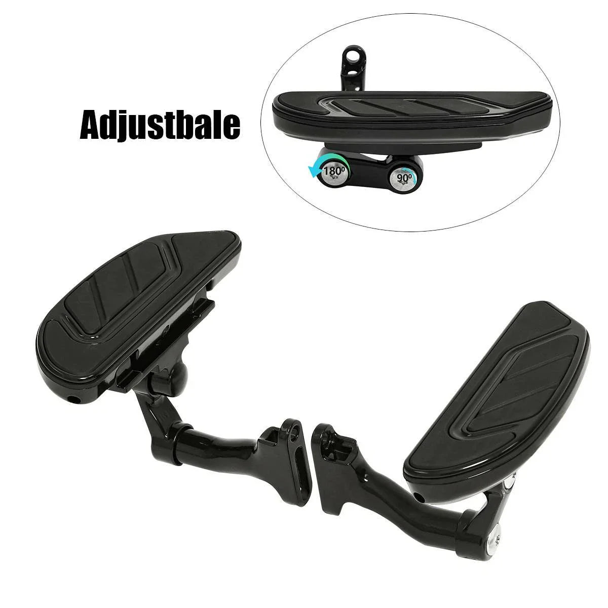 Black Passenger Floorboard Mount for Harley Electra Glide FLHT (1993-2025)