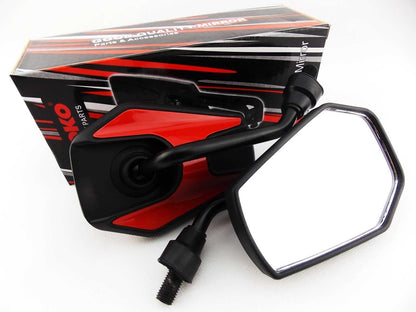 Soko Mirrors for Honda TLR200 (1986–1987) - Black Red Hex