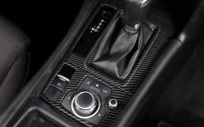 Carbon Fiber Center Console Gear Shift Frame Trim for Mazda 3 Axela (2017–2018)