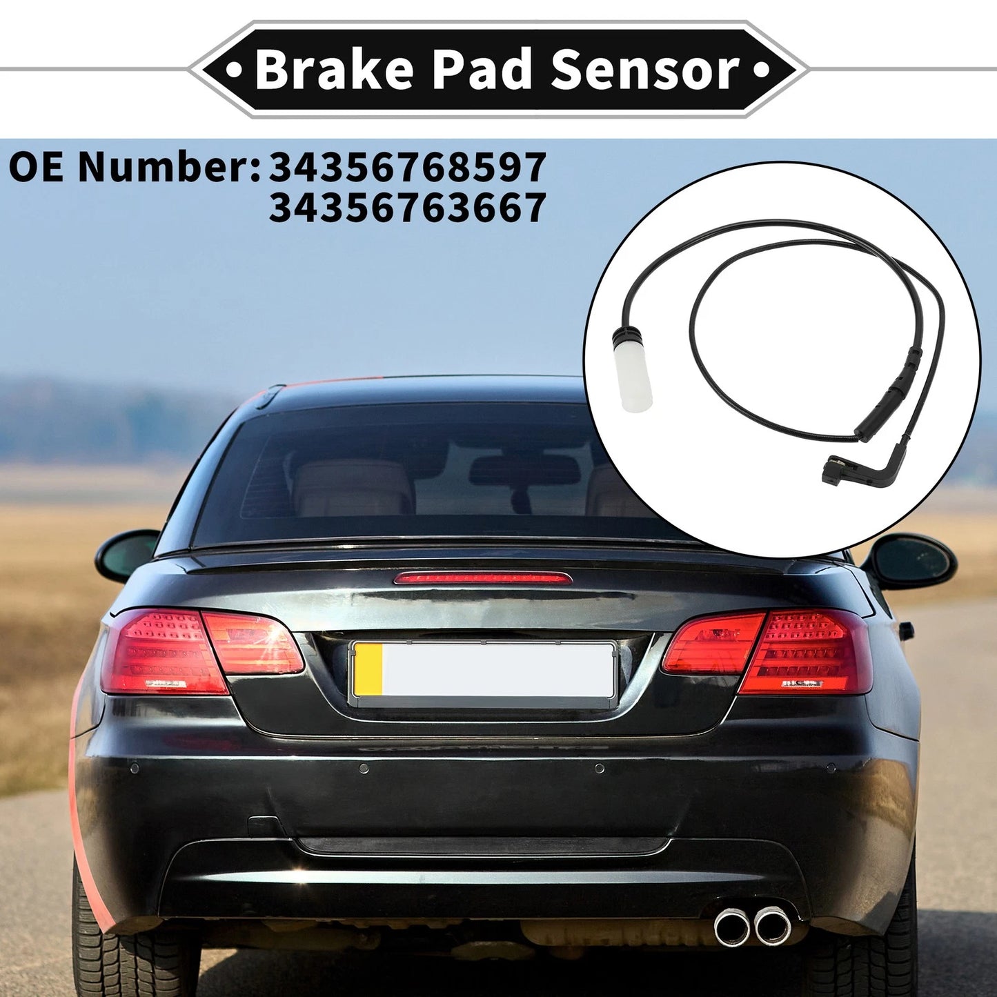 1pc Rear Brake Pad Wear Sensor for BMW 5 Series E60 E61 (2003–2009) No. 34356768597