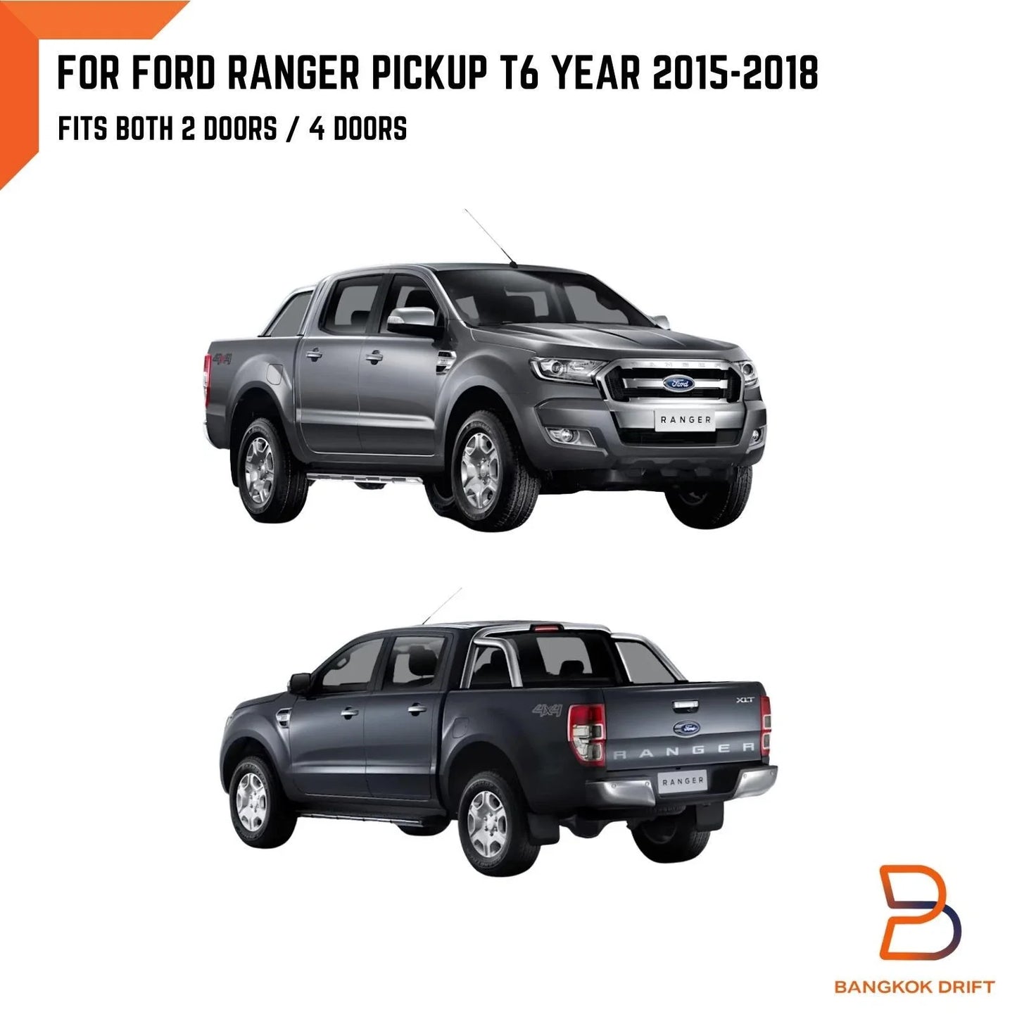 A2W  Cool White Slim Fender Flares for Ford Ranger (2015-2018)