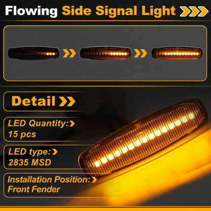 Dynamic Amber LED Side Marker Fender Light for Infiniti EX25 (2013–2013)