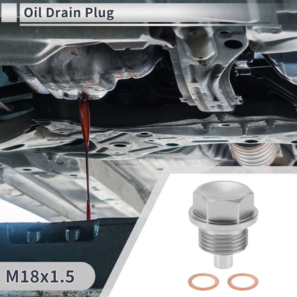 Set of 1 M18x1.5 Engine Oil Drain Plug with Gasket for Car Motorcycle