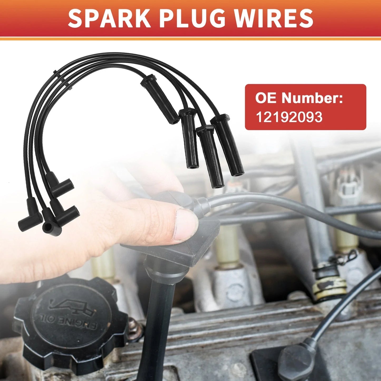 4 Pcs Spark Plug Wire Ignition Coil Cables for Chevrolet Cavalier (2000-2005)