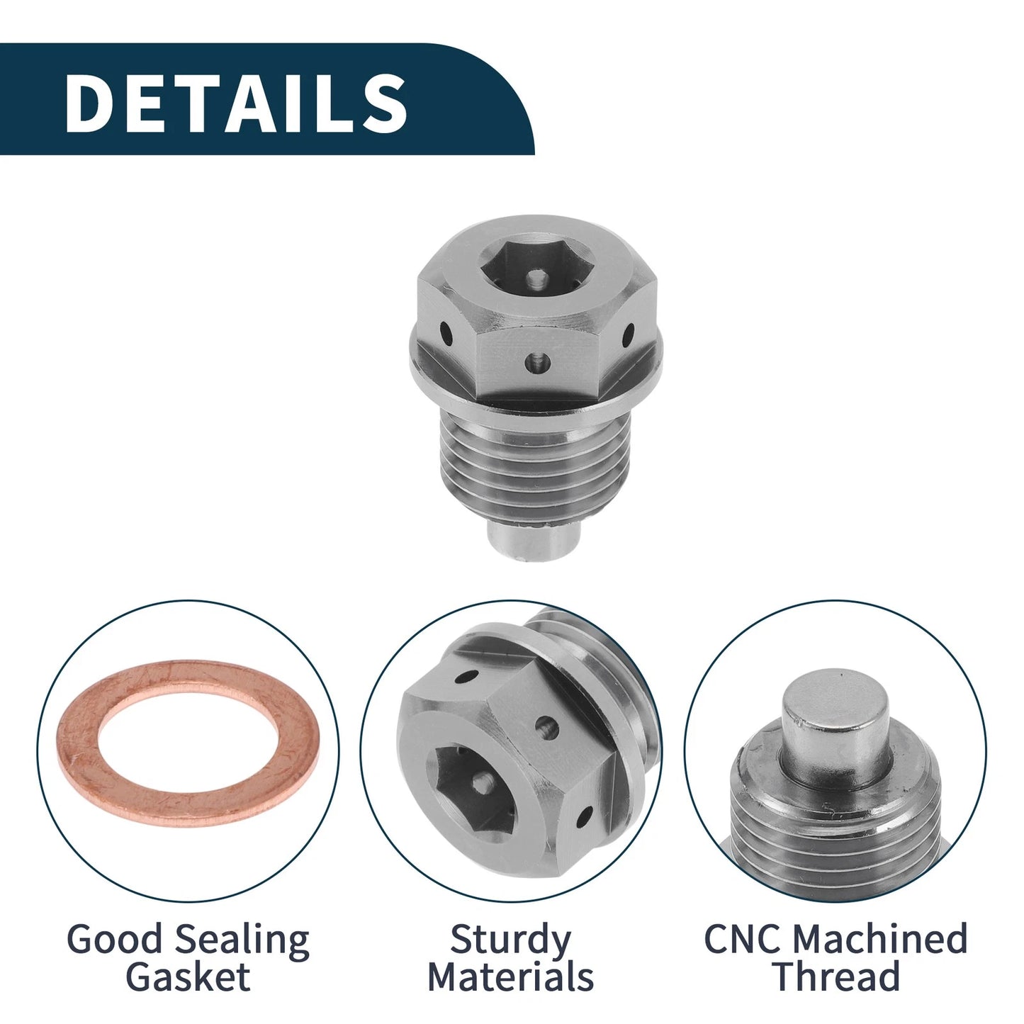 M16x1.5 Magnetic Oil Drain Plug for Universal Applications (1 Pc)