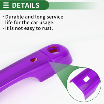 Set of 4 Exterior Door Handle Covers for Jeep Renegade (2015–2021) ABS Purple