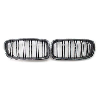 M3 Style Gloss Black Carbon Fiber Look Grilles for BMW F30/31 (2012-2018)