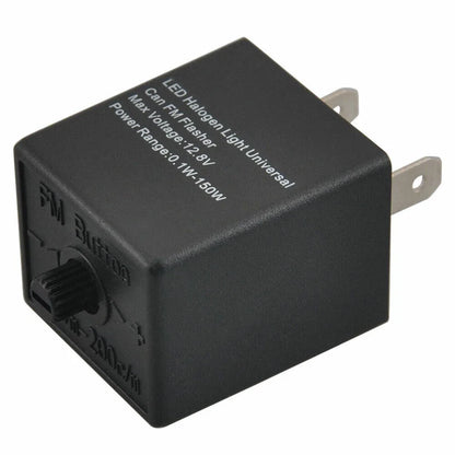 3 Pin Adjustable LED Indicator Relay for Car & Bike Turn Signal Light BLK