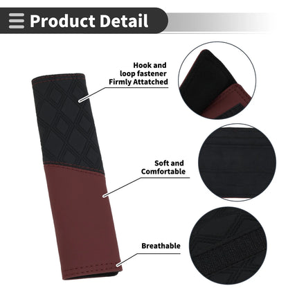 Set of 2 Seat Belt Cover Pads for Universal Fit (22.5cm) Carbon Fiber Leather