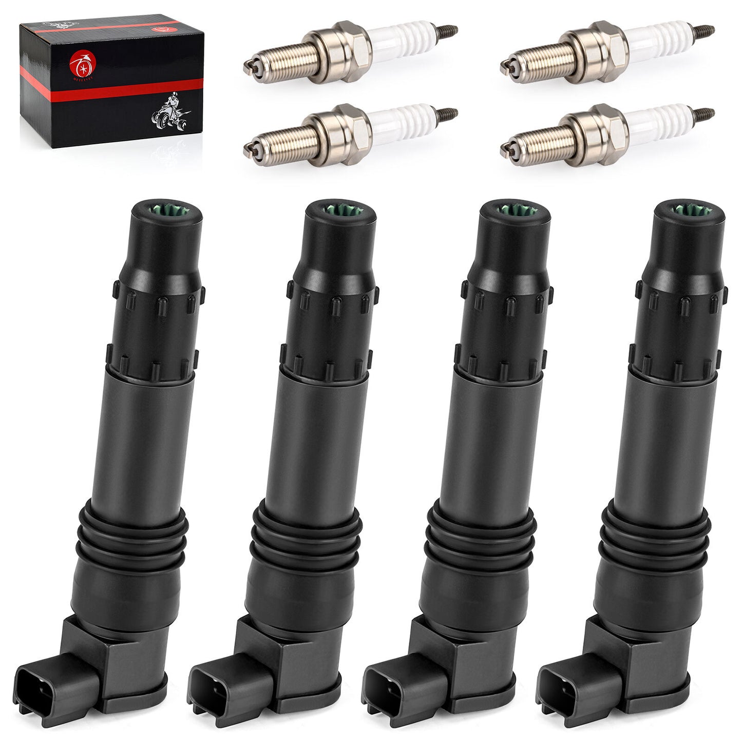 Set of 4 Ignition Coils & Iridium Spark Plugs for Suzuki GSX-R600 (2006–2020)