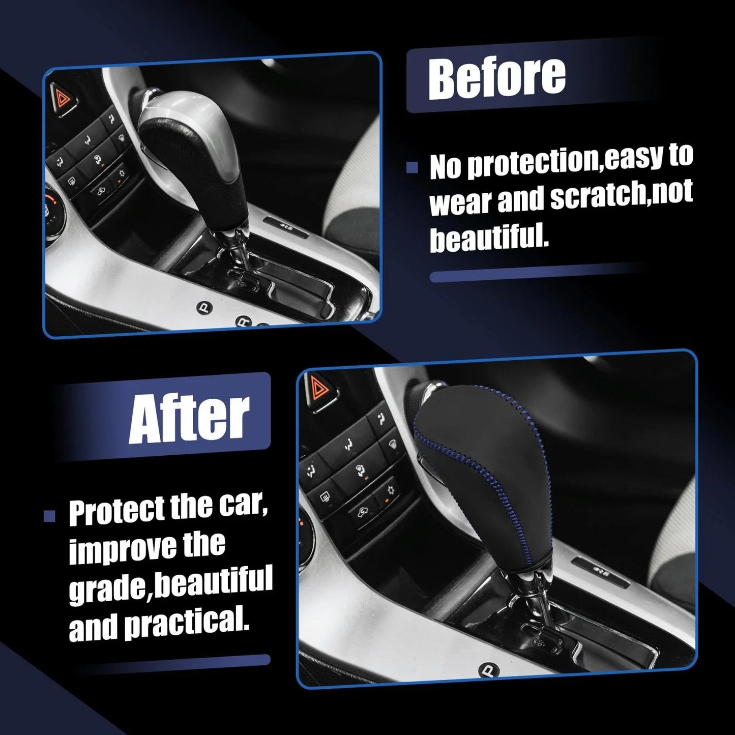 Car Gear Shift Knob Cover for Chevrolet Cruze, Aveo (2011-2015, 2007-2011)