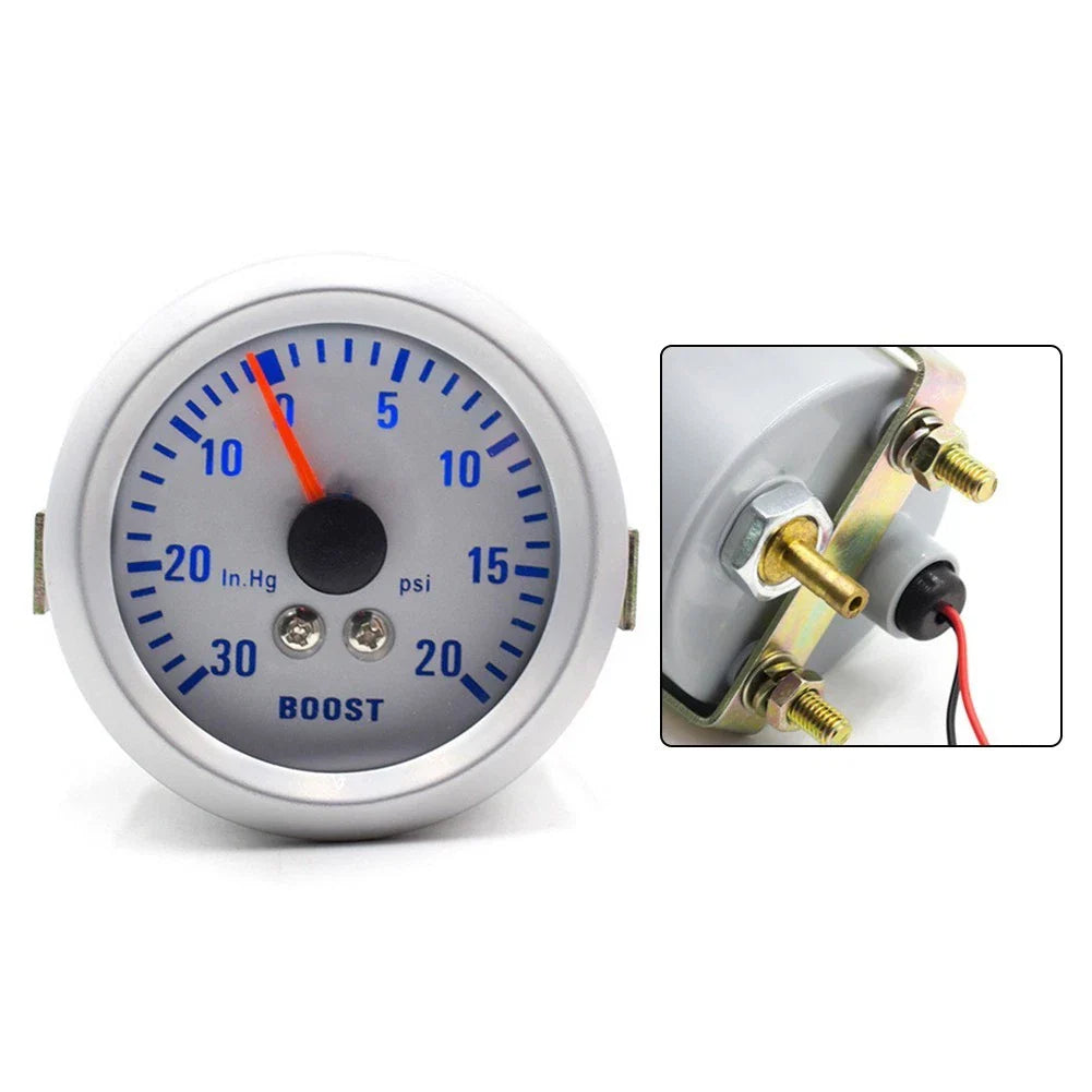 Boost Pressure Gauge 52mm Turbocharger for Car 12V 30–20 PSI Blue Light