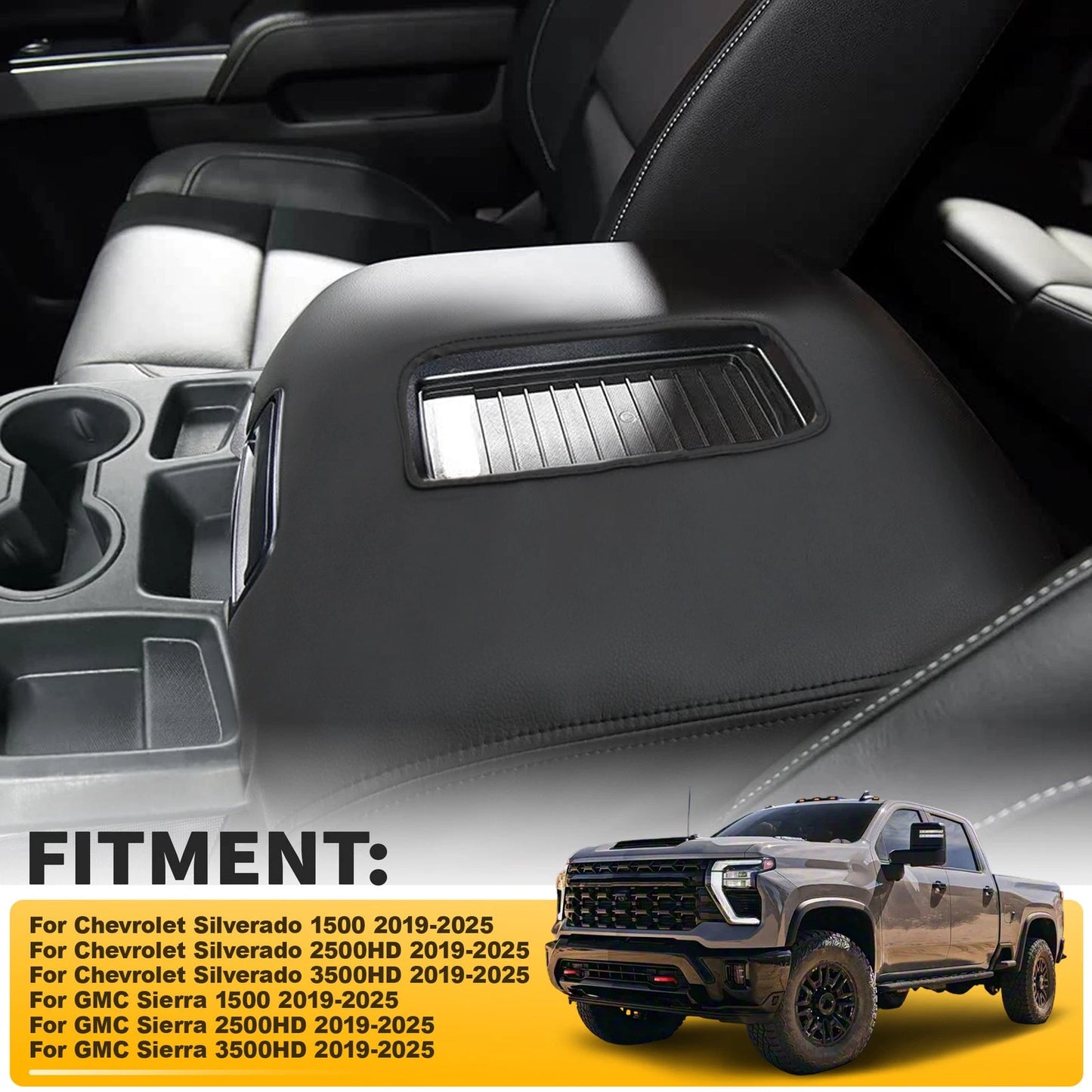Center Console Lid Armrest Cover for Chevy Silverado, GMC Sierra (2019–2024)