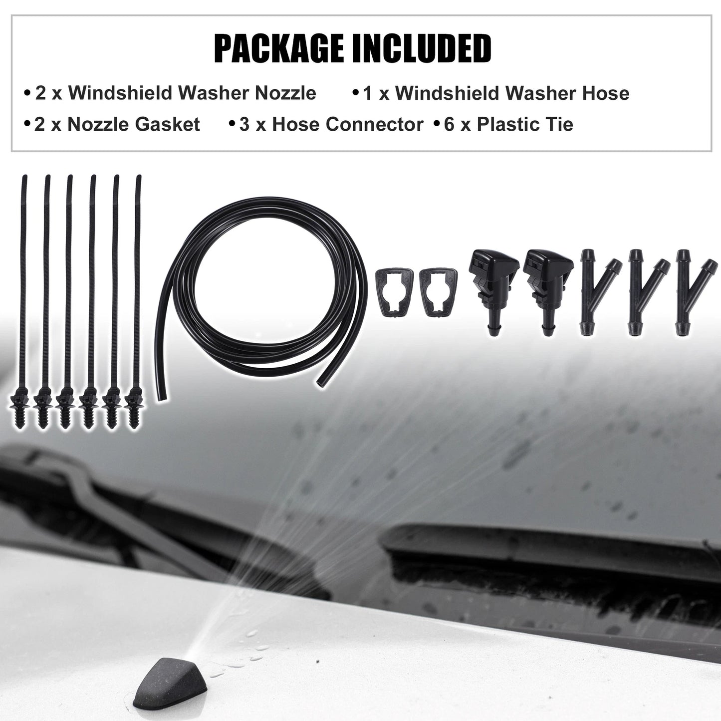 Set of 2 Windshield Washer Nozzles No. 8265A048 for Mitsubishi Eclipse