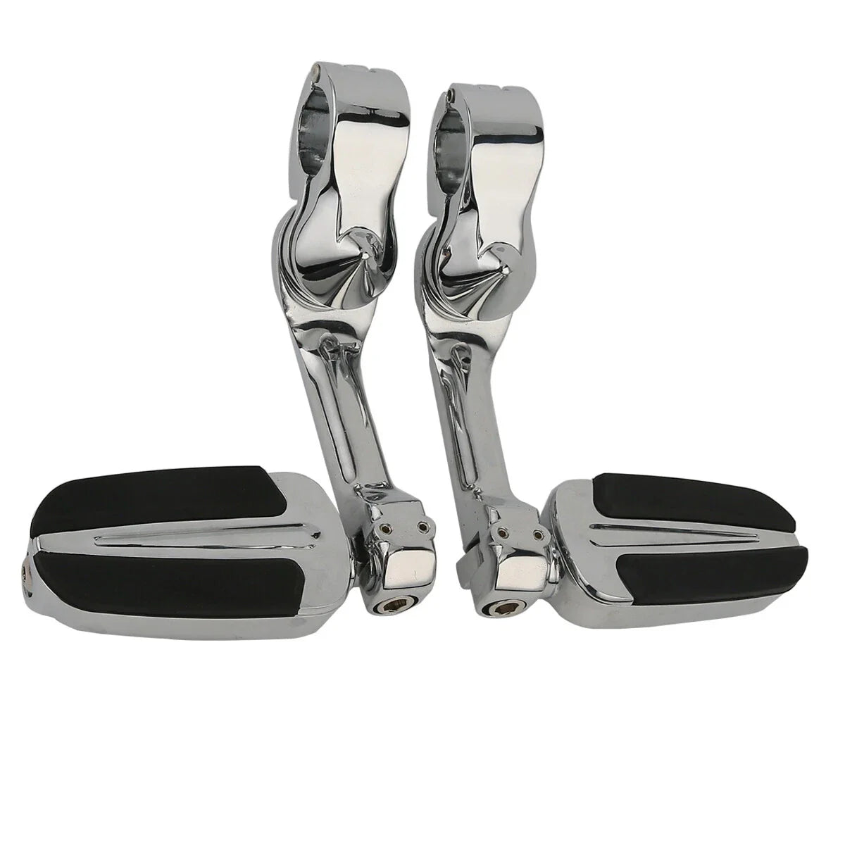 Highway Bar Footpegs Long Angled Adjustable Mount for Harley Touring Softail