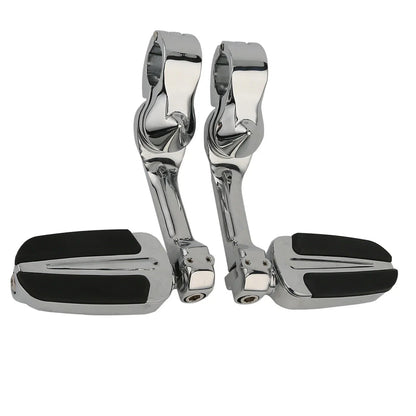 Highway Bar Footpegs Long Angled Adjustable Mount for Harley Touring Softail