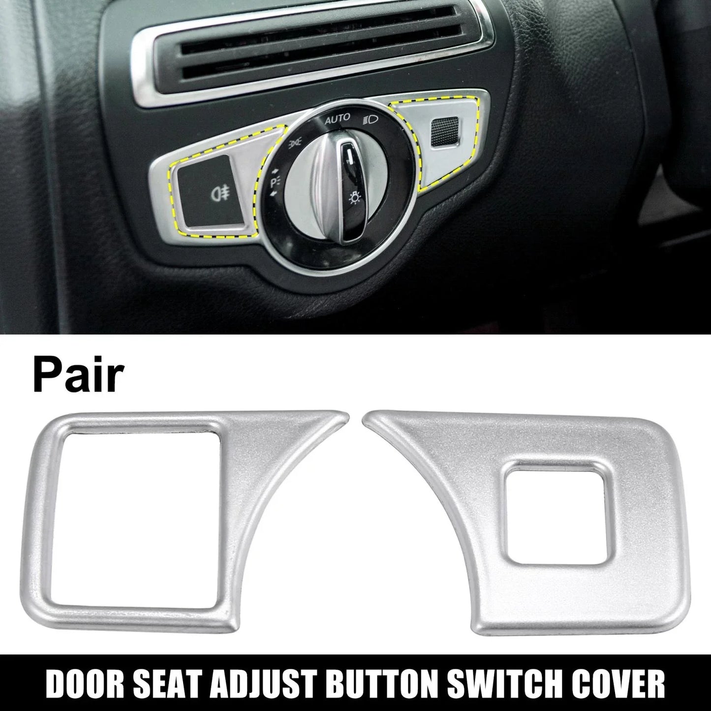 Headlight Switch Button Trim Cover for Mercedes Benz B C Class (2015-2023)