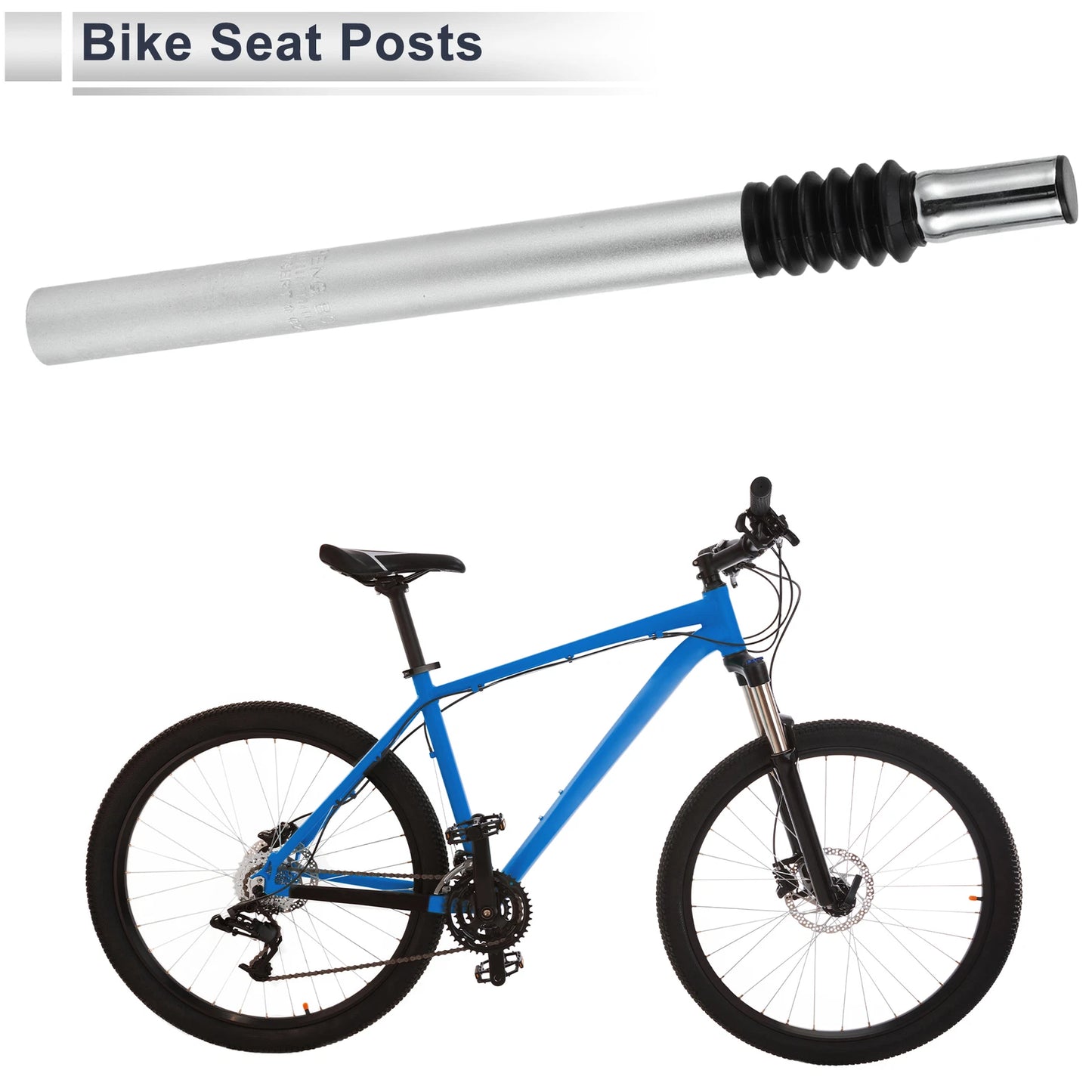 Bike Seat Post 27.2mm x 350mm for Universal Models (Shock-absorbing)