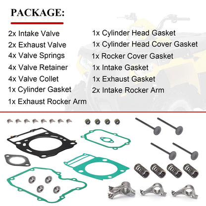 Rocker Arm Cylinder Head Gasket Valve Kit for Polaris Big Boss 500 (1998–2002)