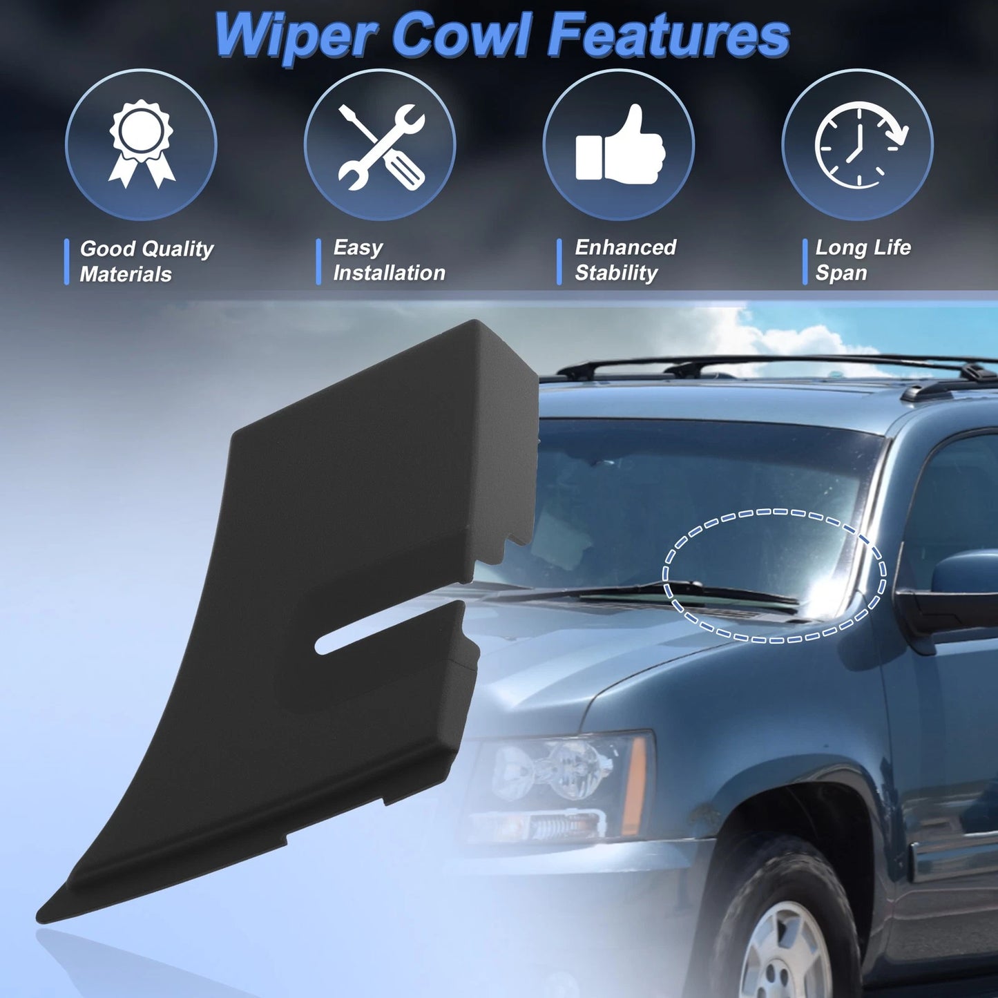 Set of 2 Windshield Cowl Replacements for Chevrolet Avalanche (2007–2014) 25820729