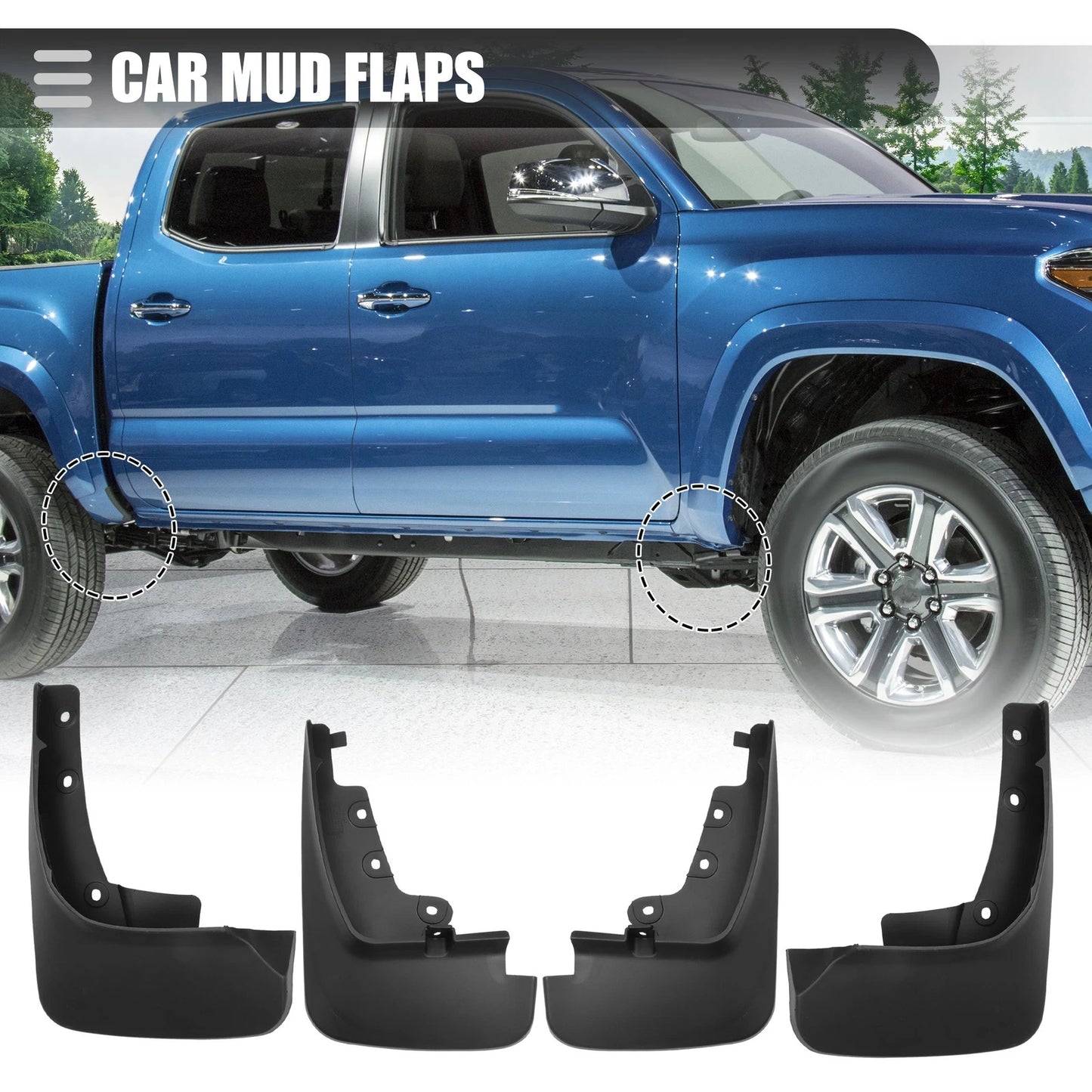 Set of 4 Mud Flaps Splash Guards for Ford Edge SE (2019–2022)
